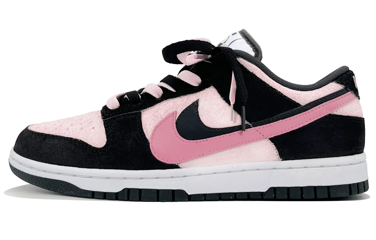 Nike Dunk Slip Resistant Abrasion Resistant Low top Skateboard Shoes Unisex Black Pink