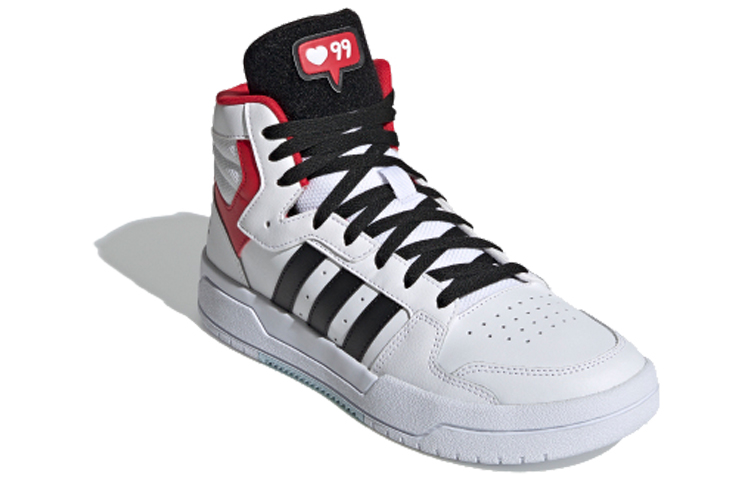 Мужские кеды adidas Entrap Mid (бело-черно-красные) — Белый / чёрный / красный — фото 3
