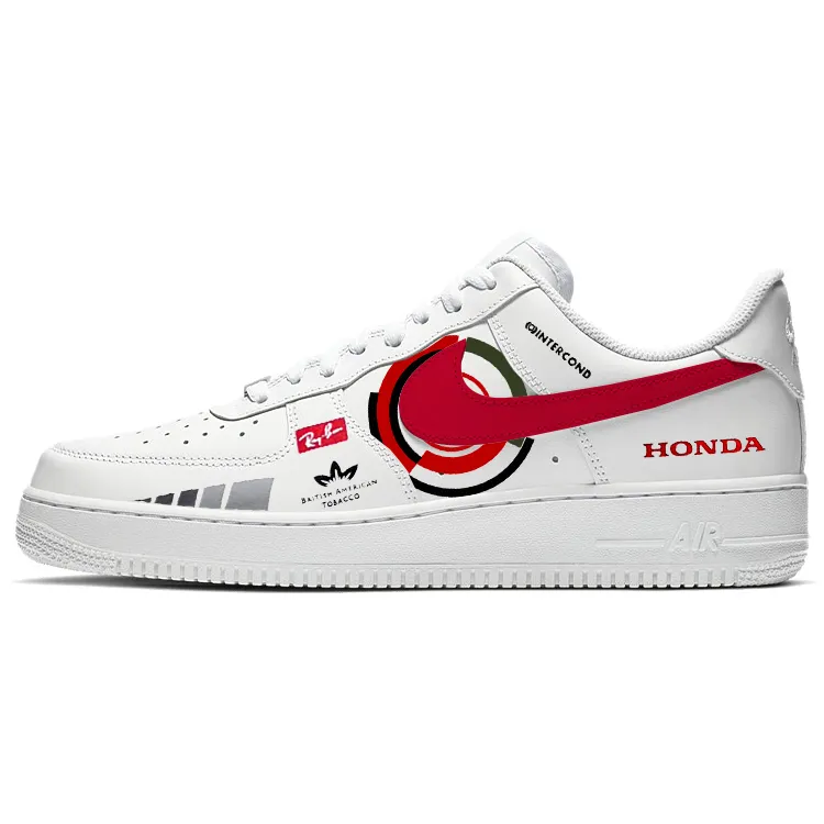 Nike Air Force 1 Skateboard Shoes Women's Low Top Red/White
