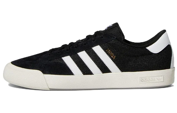 Adidas Originals Nora Leather, Textile Abrasion Resistant Low top Skateboard Shoes Unisex Black White