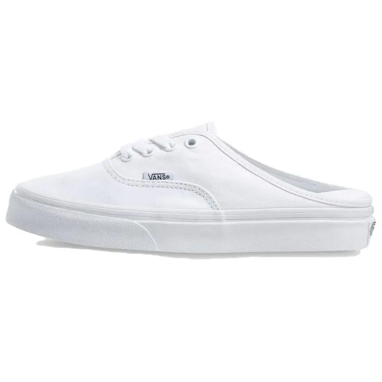 Vans Authentic Canvas Cushioning Abrasion Resistant Lightweight Breathable Low top Skateboard Shoes Unisex Pure White