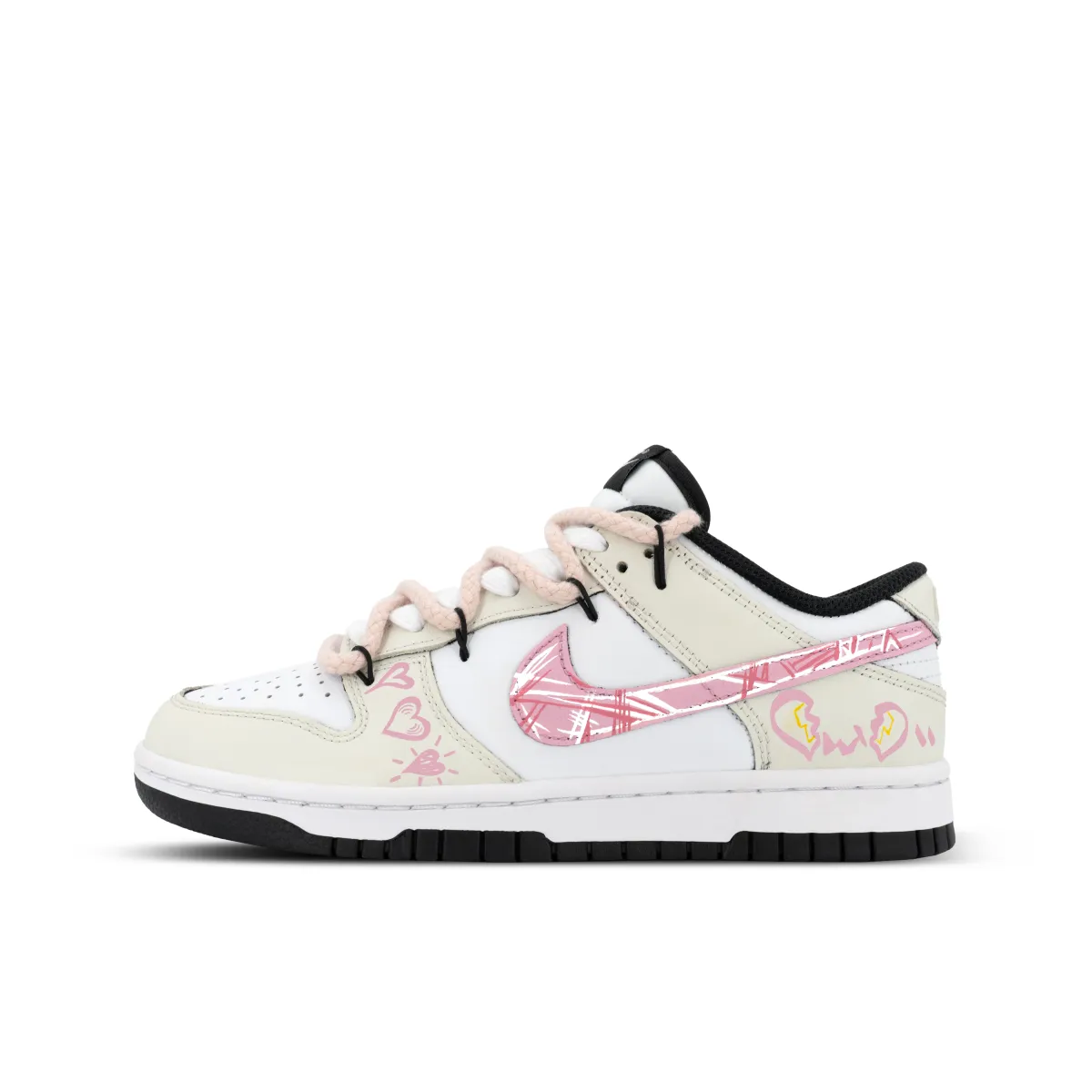 Nike Dunk Panda, Sweetheart Love Low top Skateboard Shoes Unisex White Pink