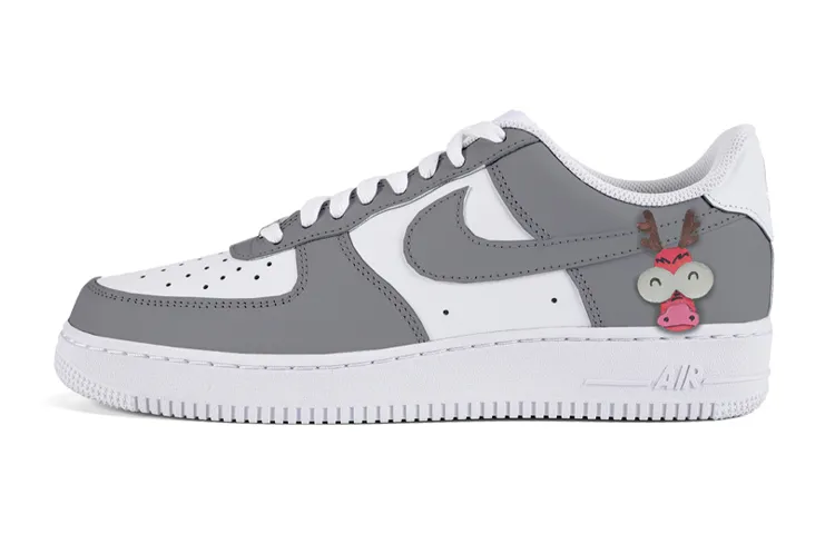 Nike Air Force 1 Low top Skateboard Shoes Men's Dark Gray White