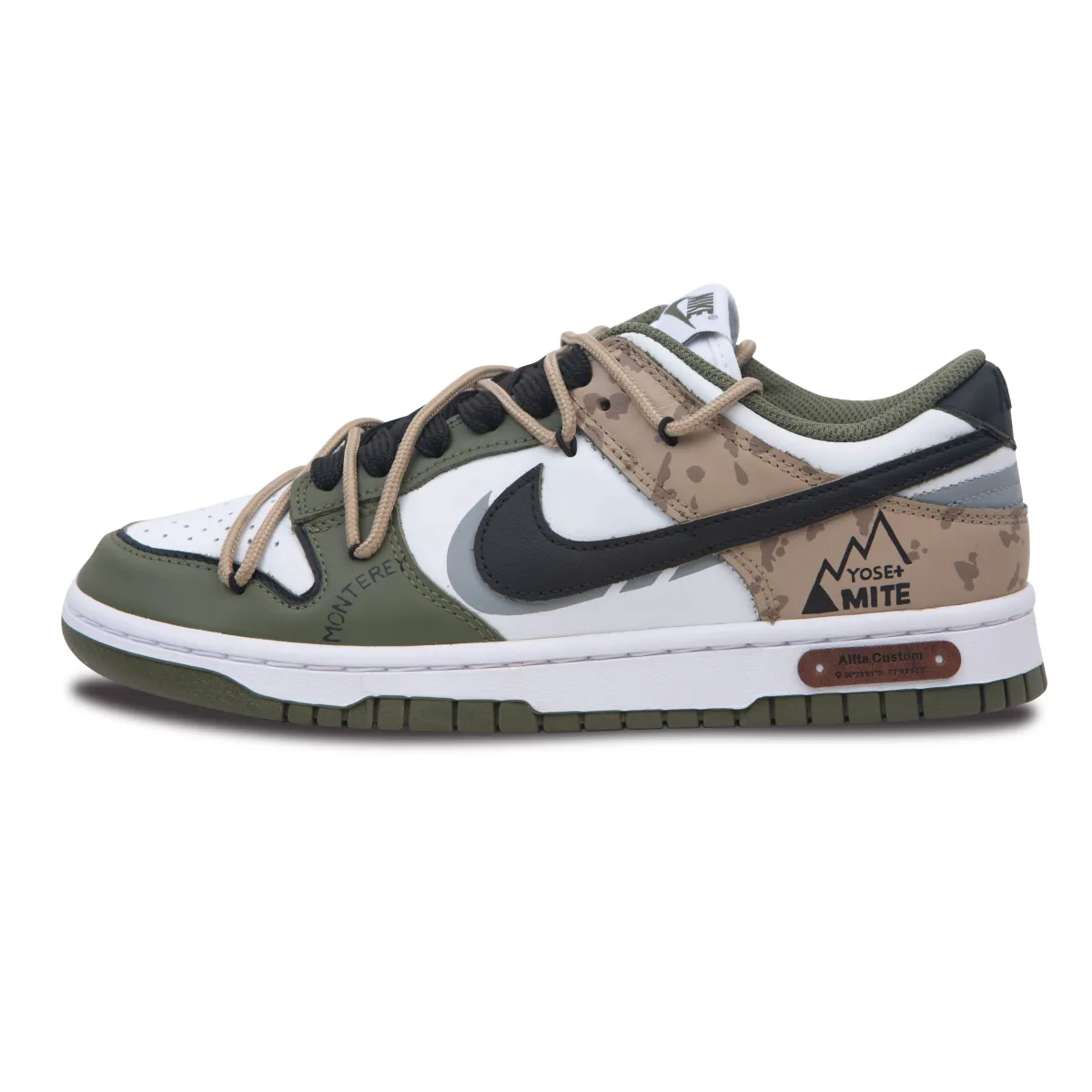 Nike Dunk Slip Resistant Abrasion Resistant Low top Skateboard Shoes Women's Brown Green