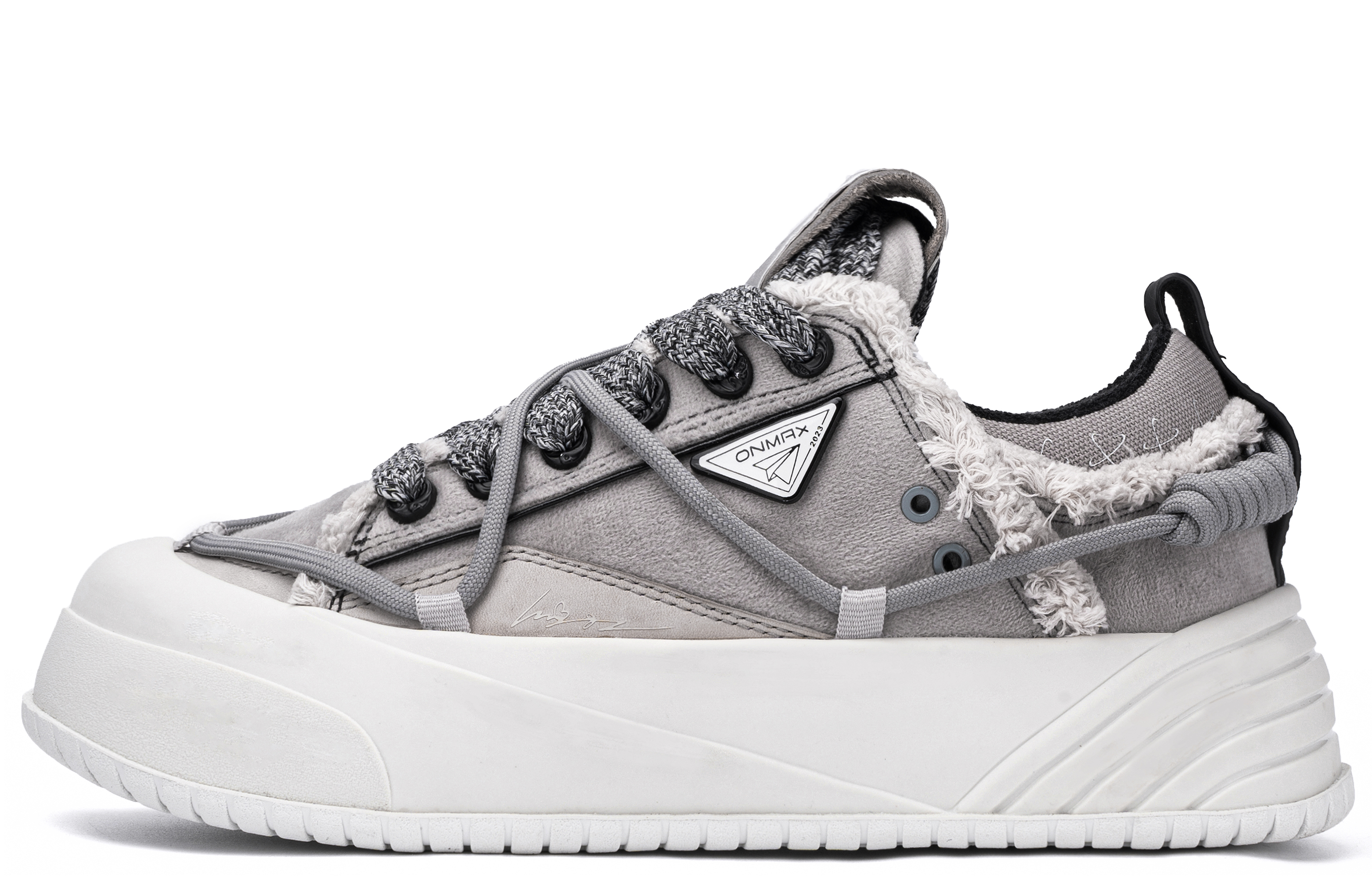 ON MAX Paper Airplane Collection Skateboard Shoes Unisex Low Top Gray