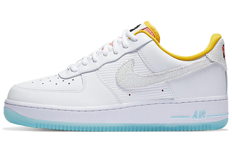 Женские кроссовки Nike Air Force 1 (бело-сине-оранжевые) — Белыйсинийоранжевый — фото 1