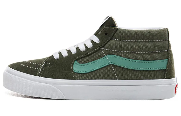 Vans SK8 Lightweight Mid top Skateboard Shoes Unisex Dark Green