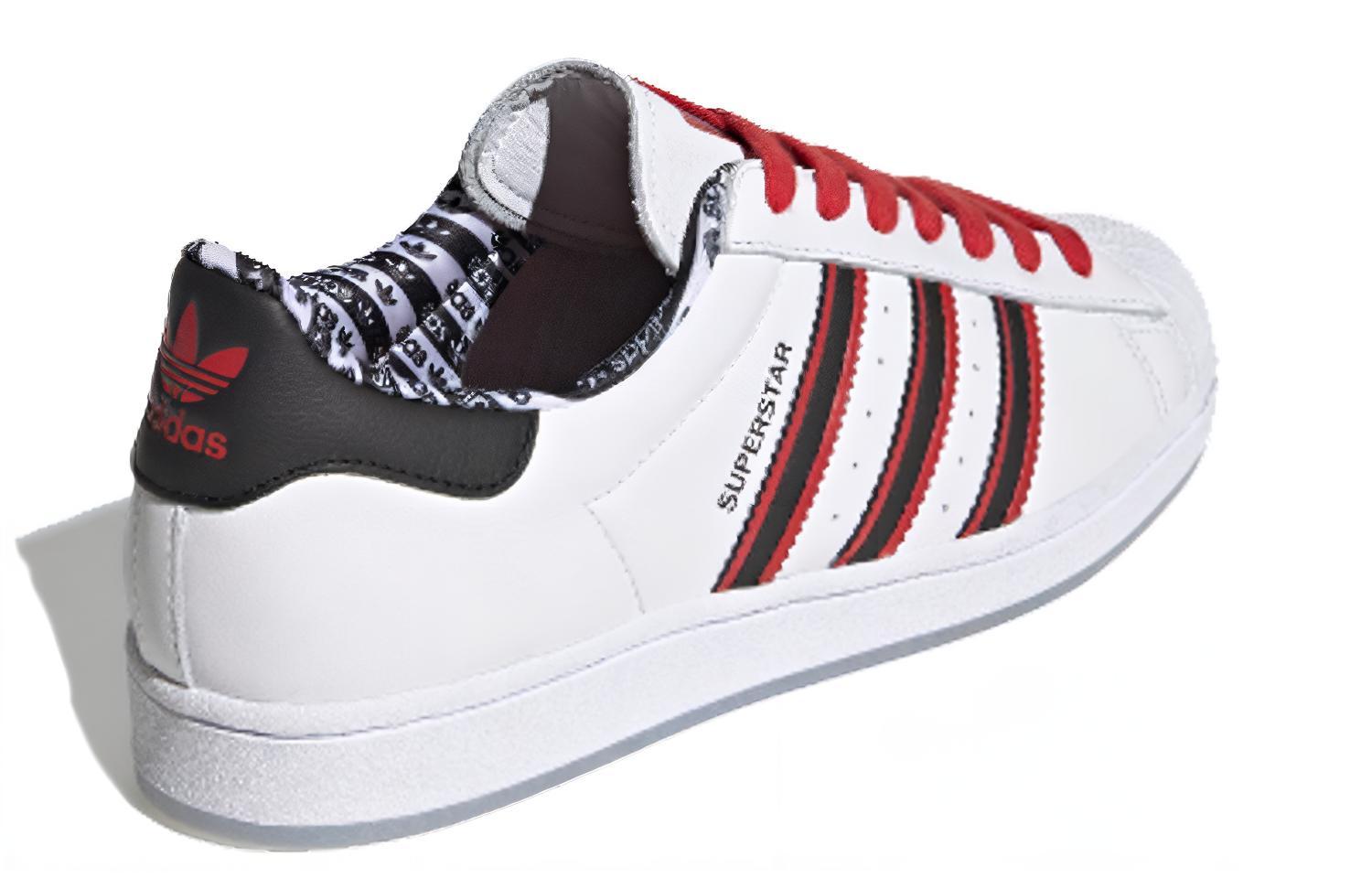 Кеды adidas originals SUPERSTAR (бело-черно-красные) — Белыйчёрныйкрасный — фото 4