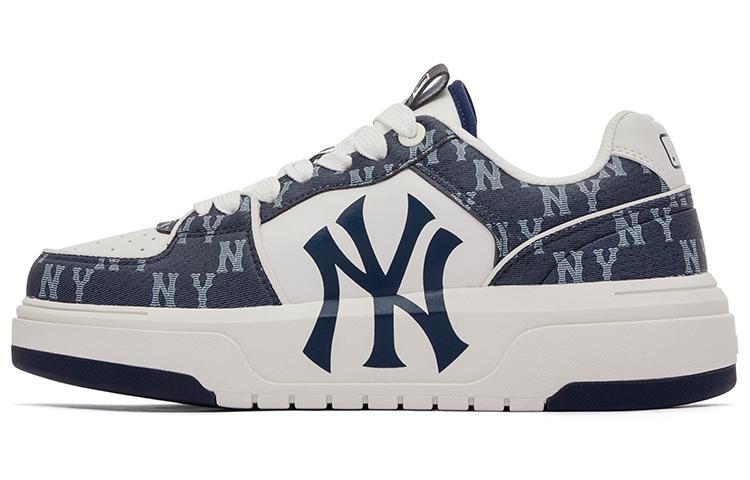MLB Chunky Liner 24SS retro presbyopia trendy thick-soled comfortable non-slip low-cut sneakers for men and women, navy blue