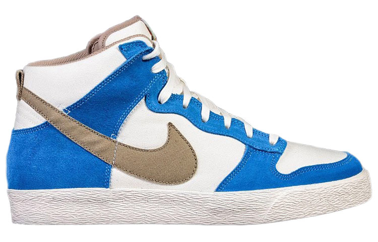 Мужские кеды Nike Dunk AC (бежевый / синий / хаки) — фото 2