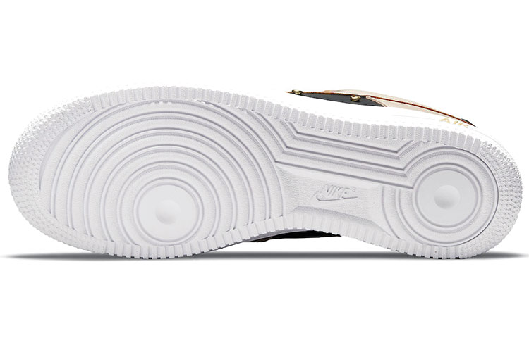 Мужские кроссовки Nike Air Force 1 07 prm "touch of gold" (розовый / черный) — Розовый / чёрный — фото 5
