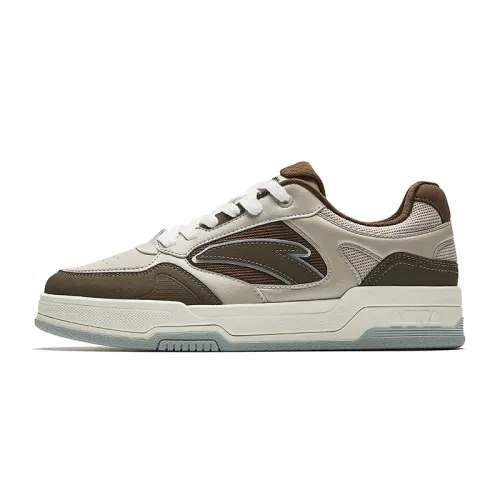 Anta Slip Resistant Lightweight Height Increasing Low top Skateboard Shoes Men's Taupe