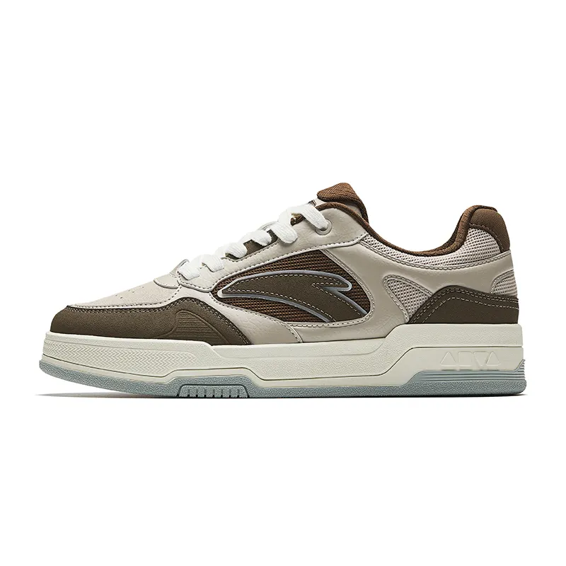 Anta Slip Resistant Lightweight Height Increasing Low top Skateboard Shoes Men's Taupe