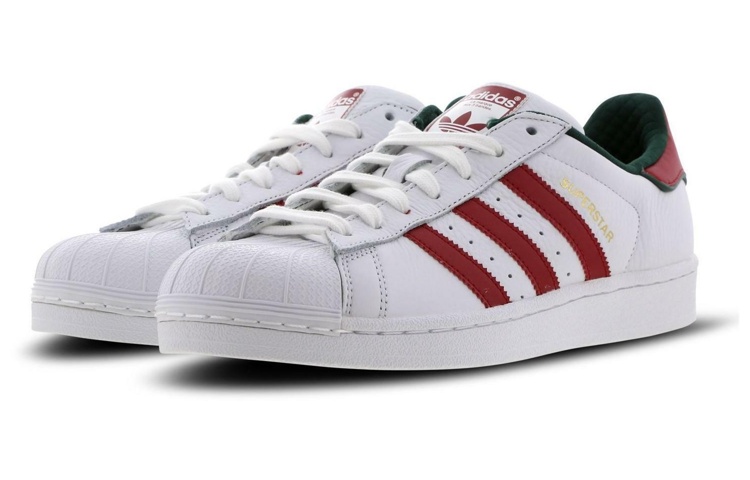 Кеды adidas Originals Superstar (бело-зелено-красные) — фото 3