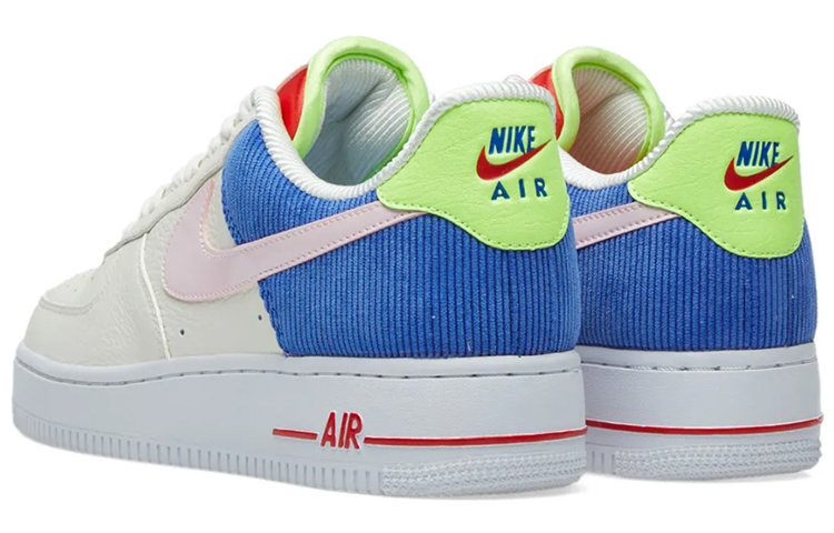 Женские кроссовки Nike Air Force 1 (бело-зелено-синие) — Белый / синий — фото 4