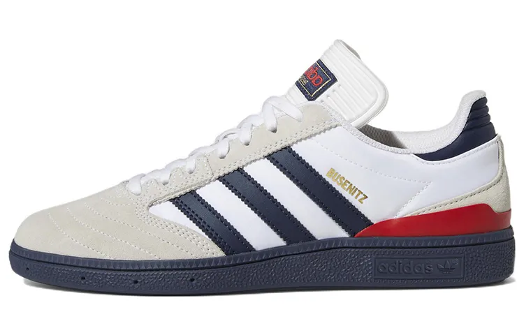 Adidas Originals Busenitz Casual Abrasion Resistant Abrasion Resistant Low top Skateboard Shoes Men's White Blue