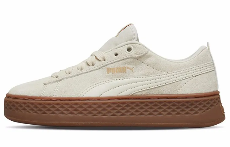 PUMA Smash Platform SD Breathable Low top Skateboard Shoes Women's Birch Wood