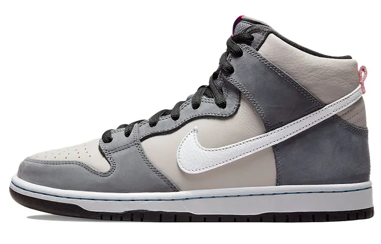 Nike Dunk Leather, Suede High top Skateboard Shoes Unisex Flint Gray