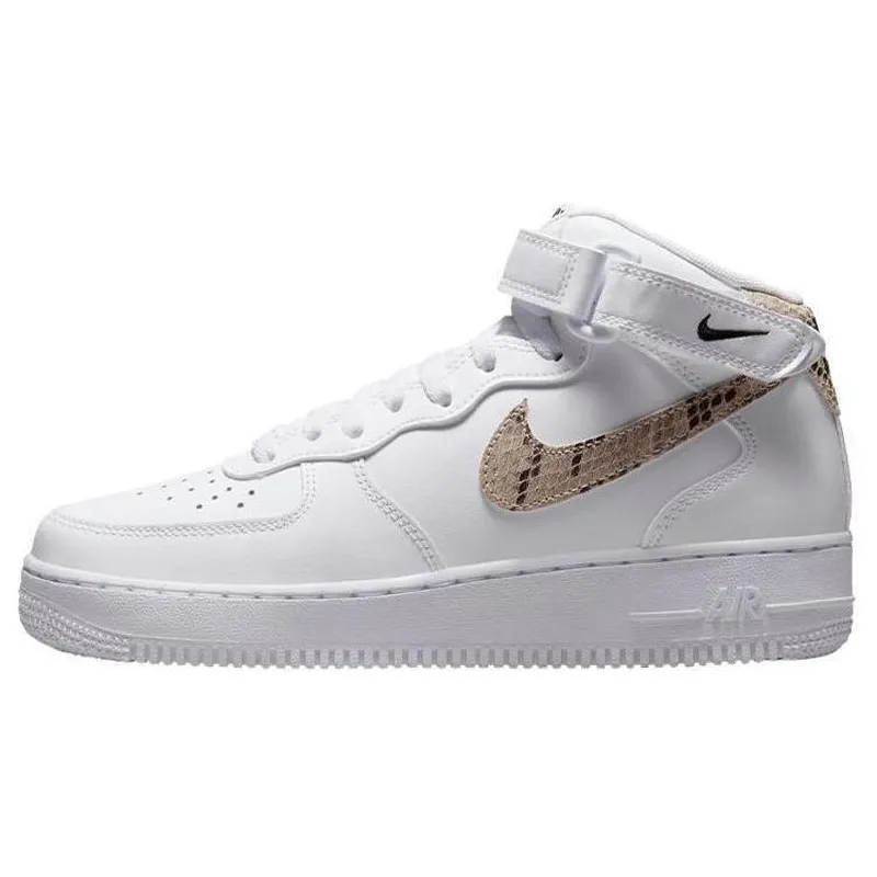 Nike Air Force 1 '07 Mid White Snake Swoosh Women's