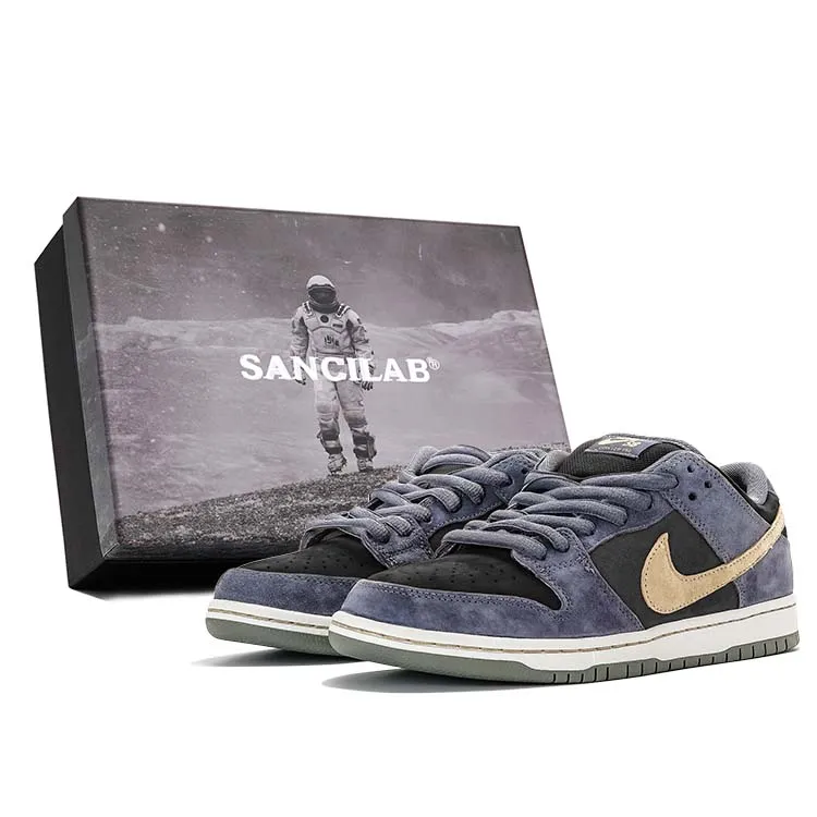 Nike Dunk SB 'Dust Noir' Exploration, Box Included, Xingji Cerulean, Niche Abrasion Resistant Low top Skateboard Shoes