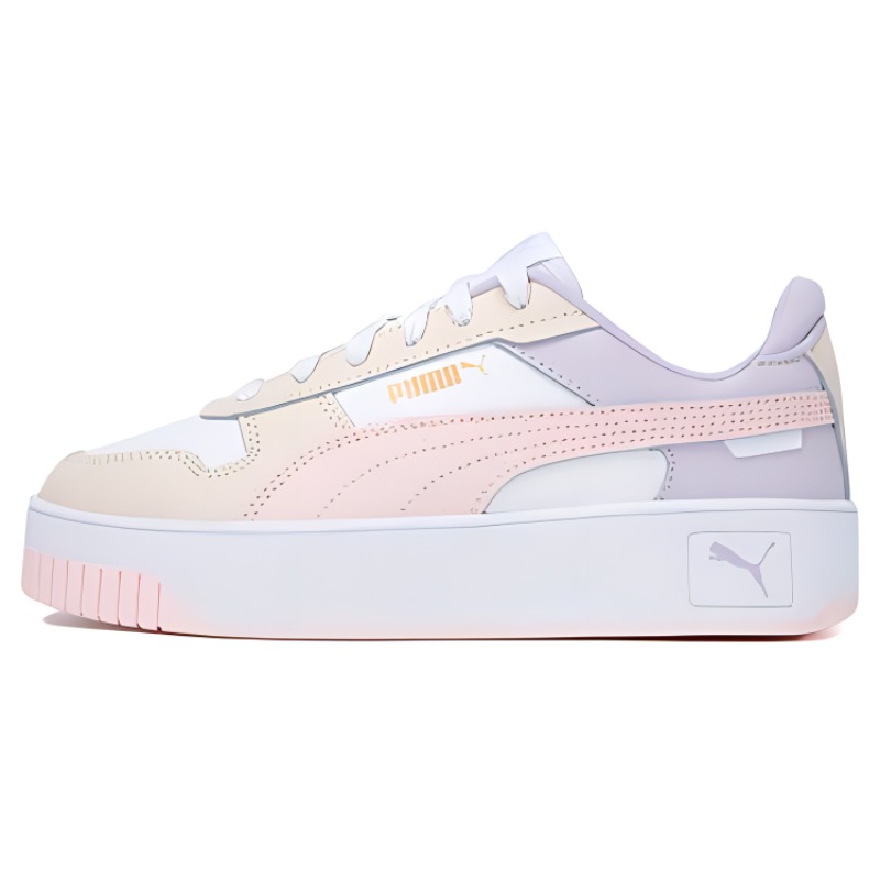 PUMA Puma Carina Street lightweight, comfortable, wear-resistant, low-cut sneakers for women, purple and white pink