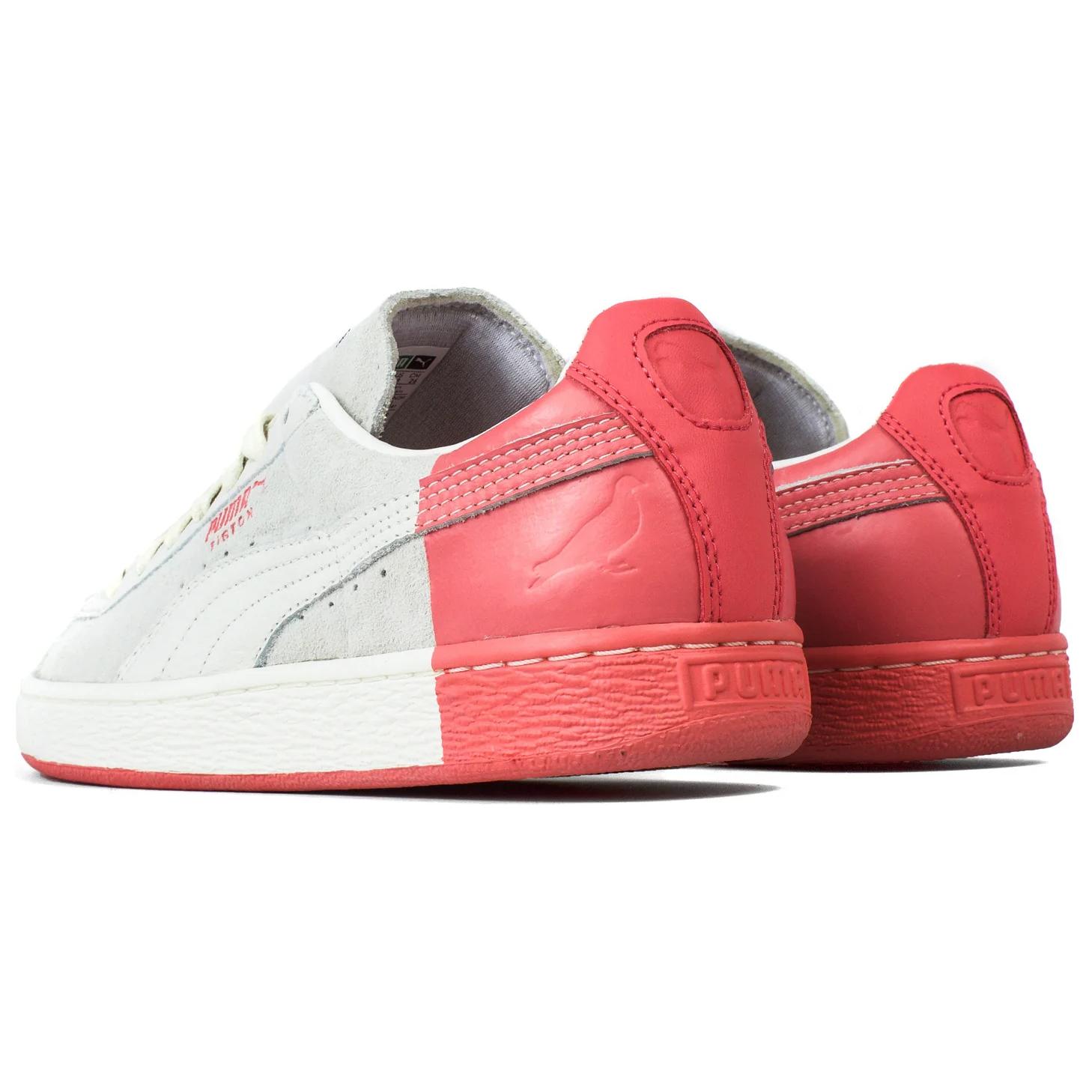 Кеды PUMA Suede (бело-розовые) — 白/桃 — фото 3
