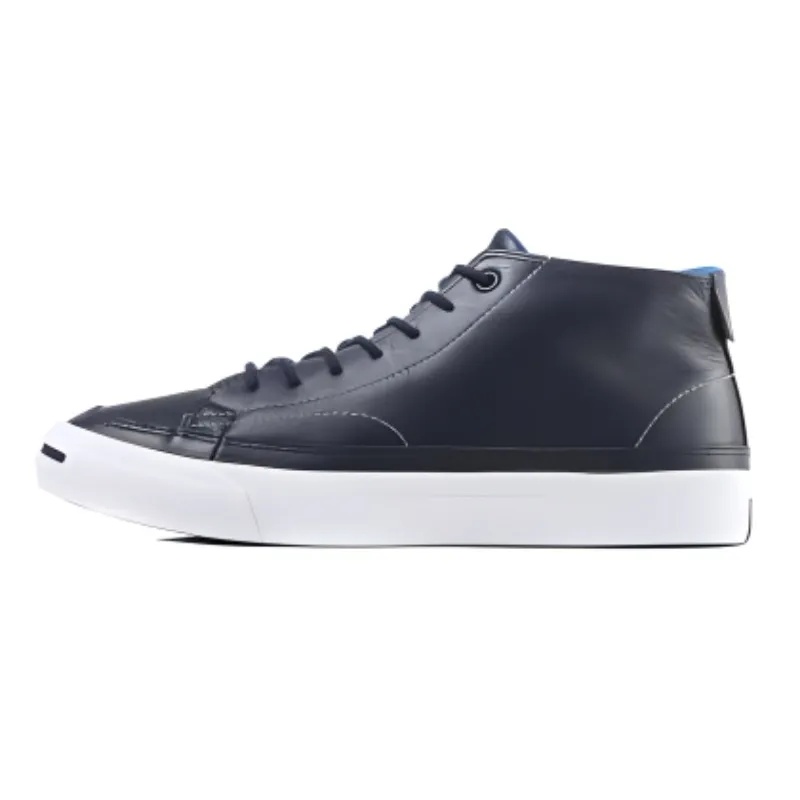 Converse Jack Purcell Slip Resistant Cushioning High top Skateboard Shoes Unisex Navy Blue