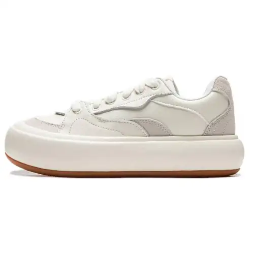 Li Ning Cream Puff Platform Comfortable And Breathable Slip Resistant Abrasion Resistant Low top Skateboard Shoes
