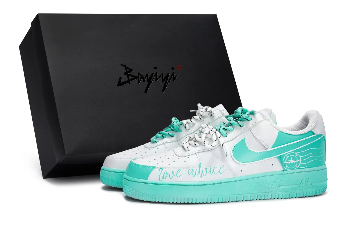 Nike Air Force 1 Slip Resistant Slip Resistant Low top Skateboard Shoes Unisex White Tiffany
