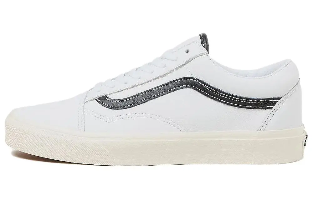 Old Skool Vans 'White Black Leather'