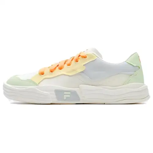 FILA FUSION POP 2 Textile, Synthetic Leather Low top Skateboard Shoes Women's Yellow