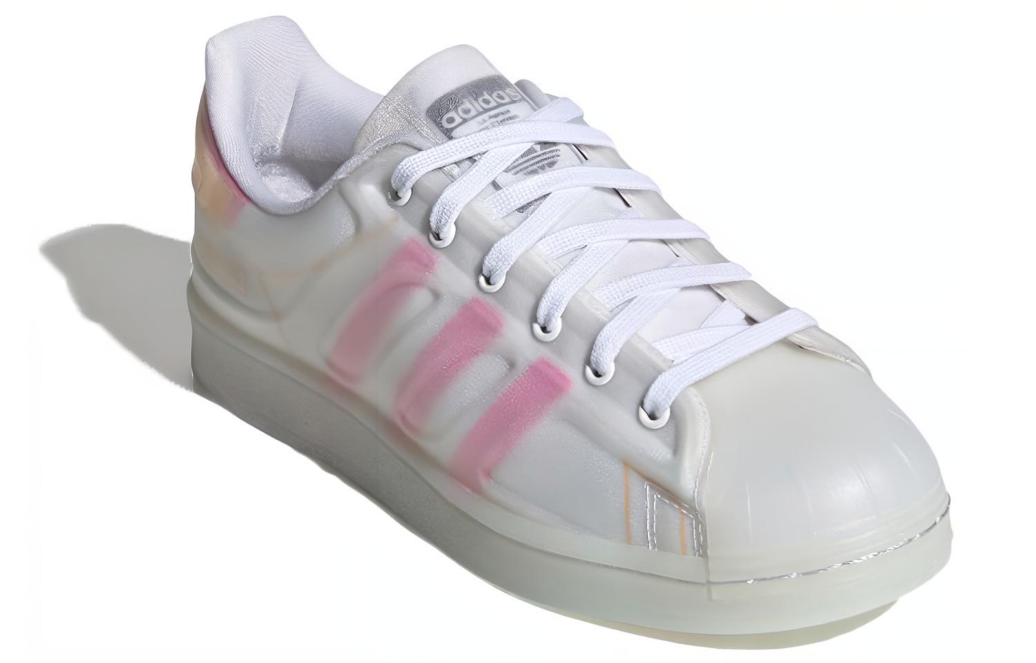 Женские кеды adidas originals Superstar (бело-оранжевые) — фото 3