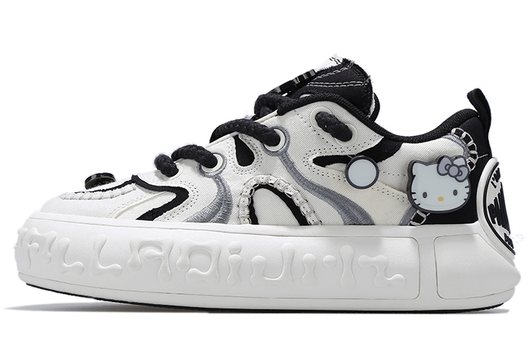 Hello Kitty x Palladium Low top Skateboard Shoes, Lace Up Shoes Women's Black Gray