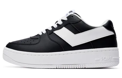 Pony Lighting Comfortable Coverage Slip Resistant And Abrasion Resistant Low top Skateboard Shoes Unisex Black