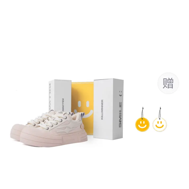 KILLWINNER 'Smile Life' Collection Slip Resistant Low top Skateboard Shoes Unisex Beige