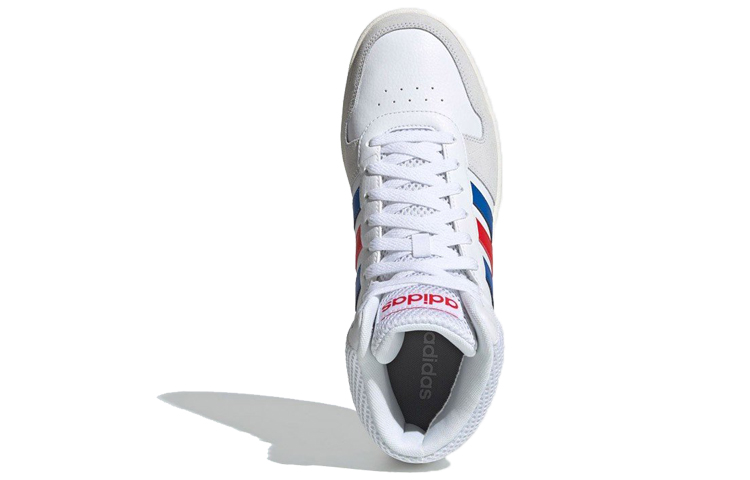Мужские кроссовки adidas neo Hoops 2.0 MID (белый) — Белый / красный / белый — фото 5