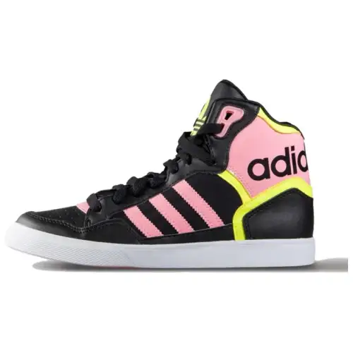 Adidas Originals Extaball Up Slip Resistant Abrasion Resistant High top Skateboard Shoes Women's Black Pink