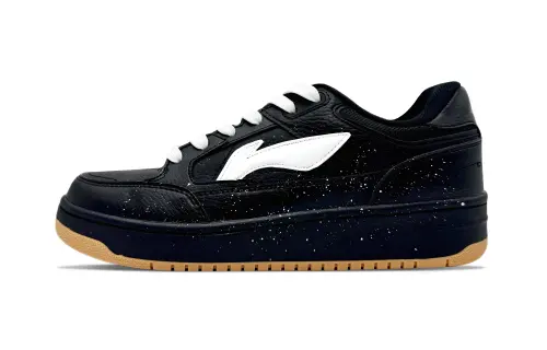 Li Ning Tianji Synthetic Leather Slip Resistant Abrasion Resistant Low top Skateboard Shoes Men's Black White