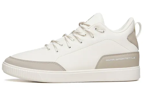 Anta Abrasion Resistant Slip Resistant Abrasion Resistant Slip Resistant Low top Skateboard Shoes Men's Ivory White