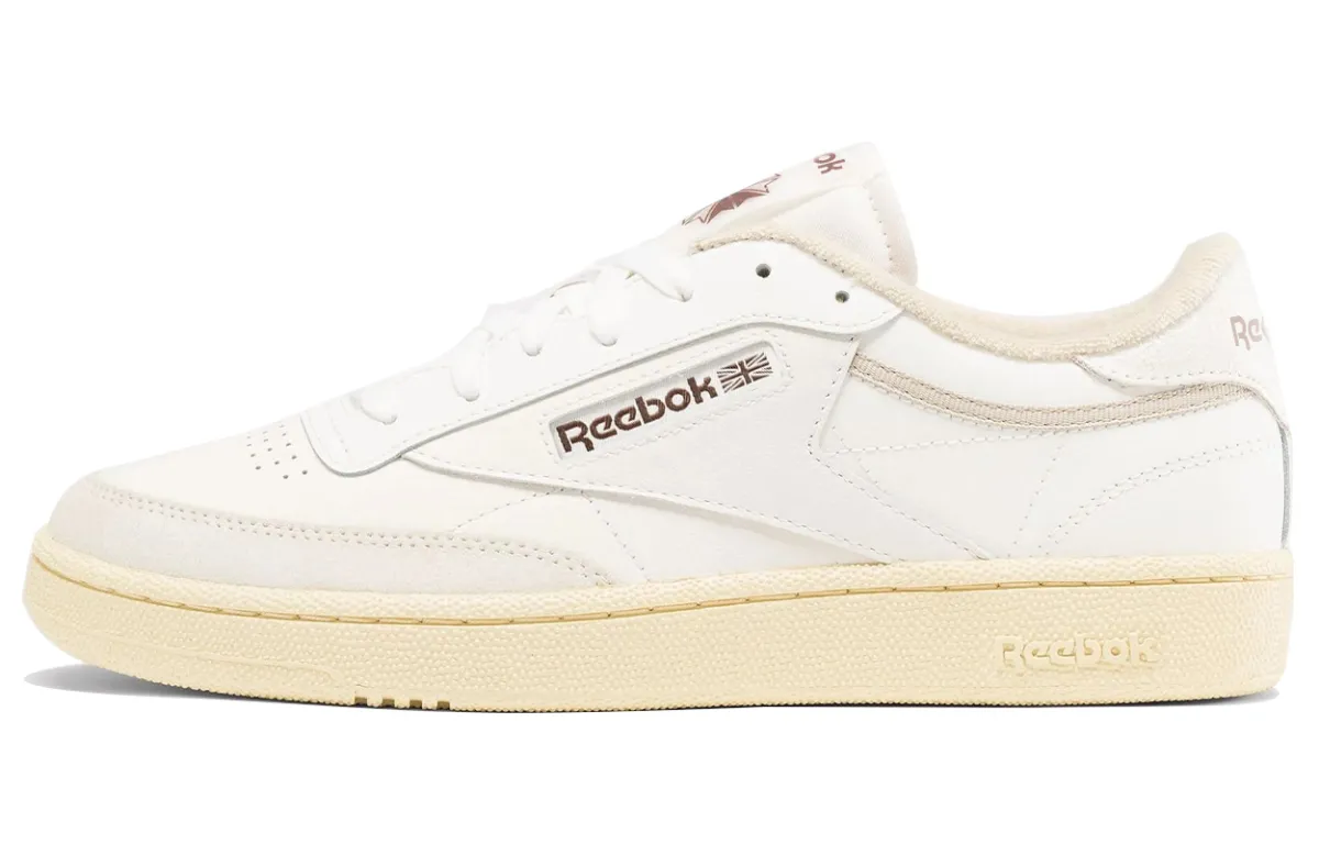 Reebok CLUB C 85 Abrasion Resistant Lightweight Wear resistant And Lightweight Low top Skateboard Shoes Unisex Ecru