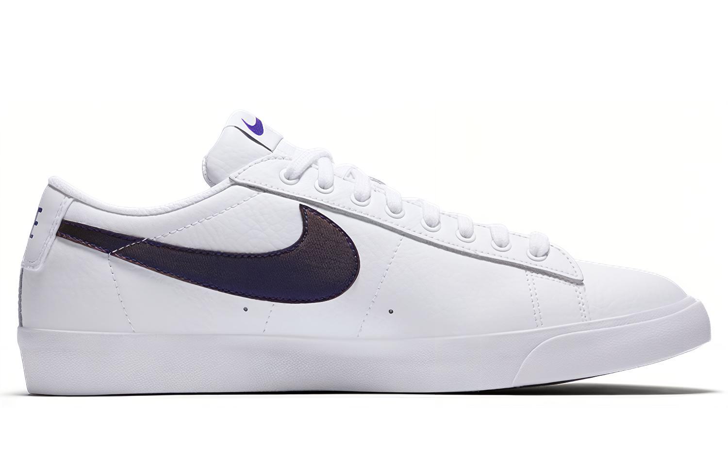 Мужские кеды Nike Blazer PRM SU19 (бело-фиолетовые) — Белыйфиолетовый — фото 2