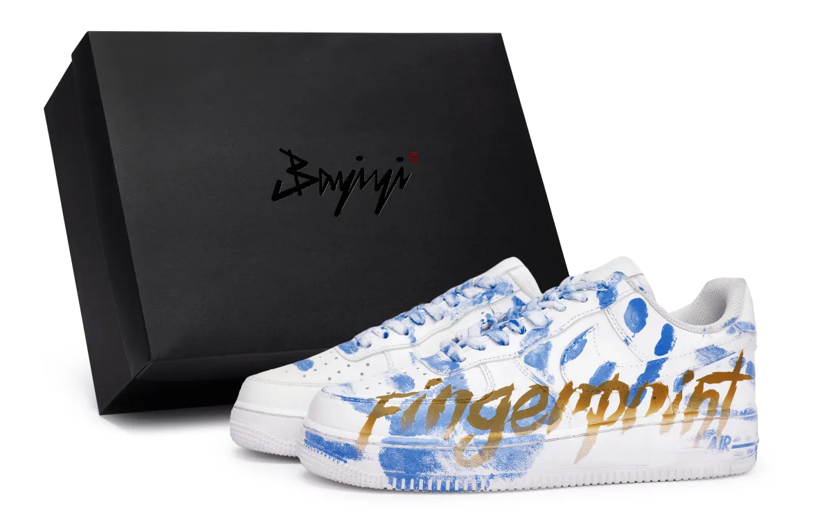 Nike Air Force 1 Special Shoe Box Slip Resistant Abrasion Resistant Low top Skateboard Shoes Unisex White Blue Orange