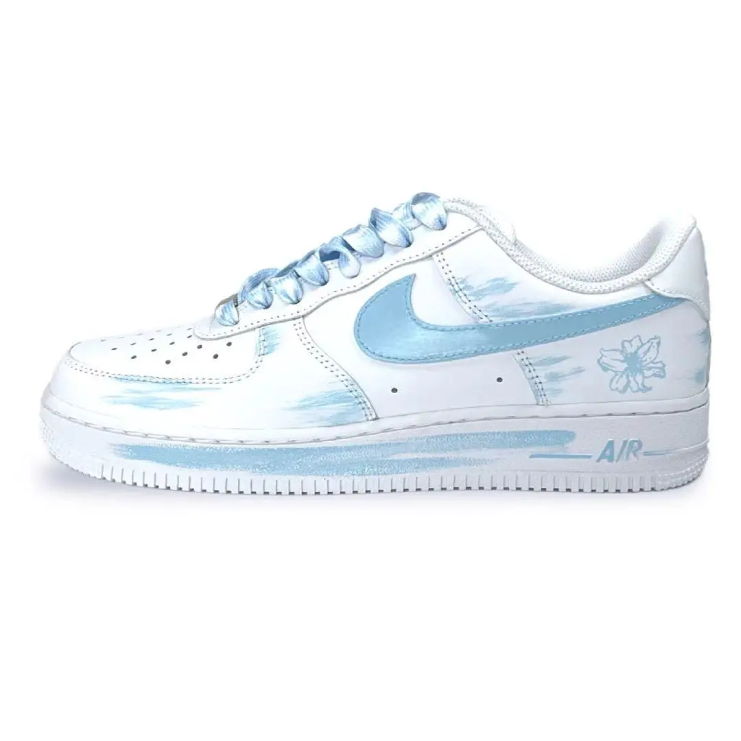 Nike Air Force 1 Low top Skateboard Shoes Men's Blue White
