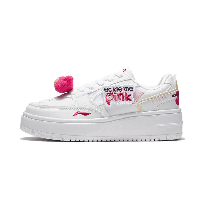Disney X Li Ning Cheese Skateboard Shoes Women's Low Top White