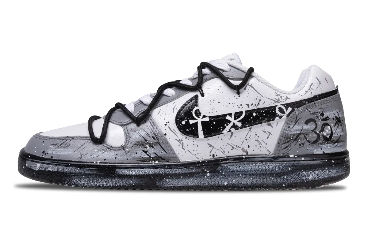 Nike EBERNON Low top Skateboard Shoes Women's Black White