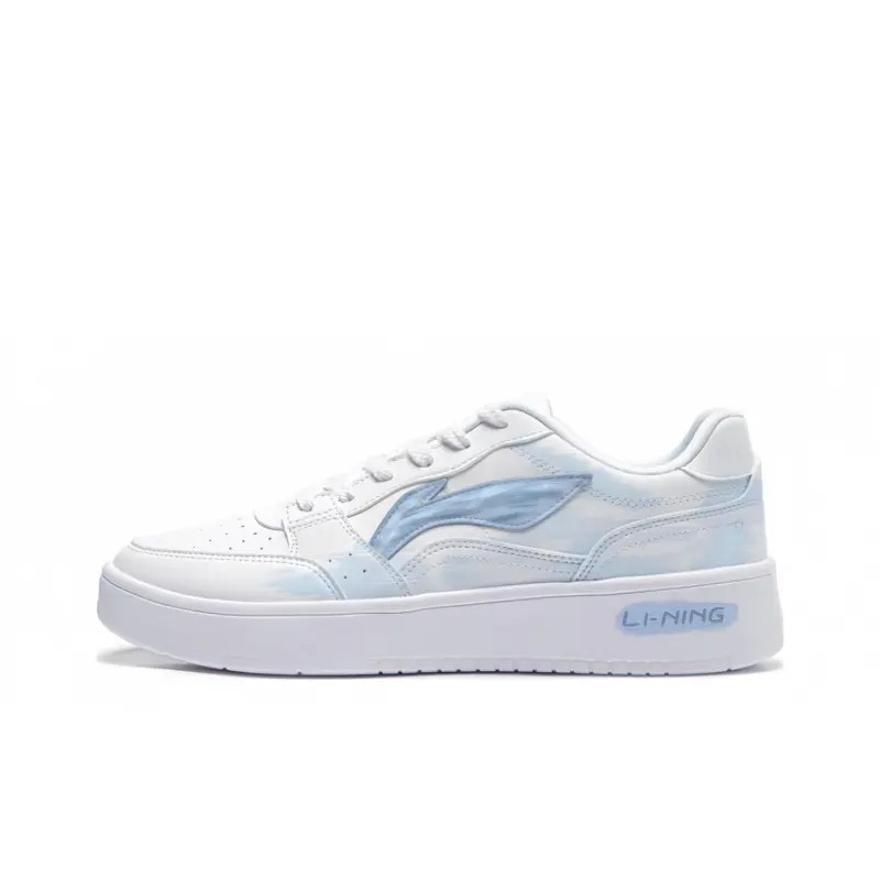 Li Ning Slip Resistant, Abrasion Resistant, Lightweight Low top Skateboard Shoes Men's White Blue