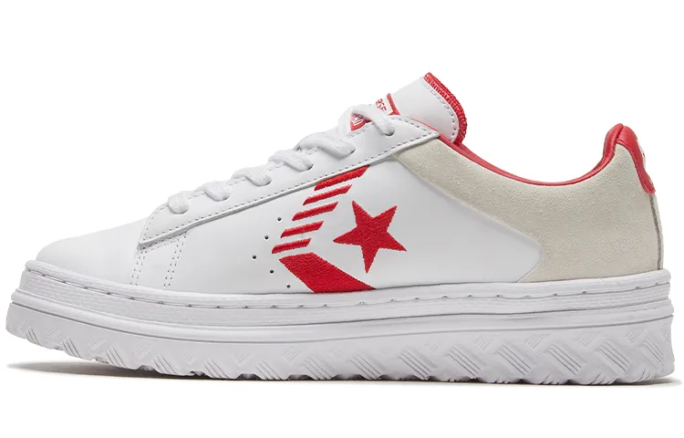 Converse Cons Pro Leather X2 Slip Resistant, Abrasion Resistant, Lightweight Low top Skateboard Shoes Unisex White Red
