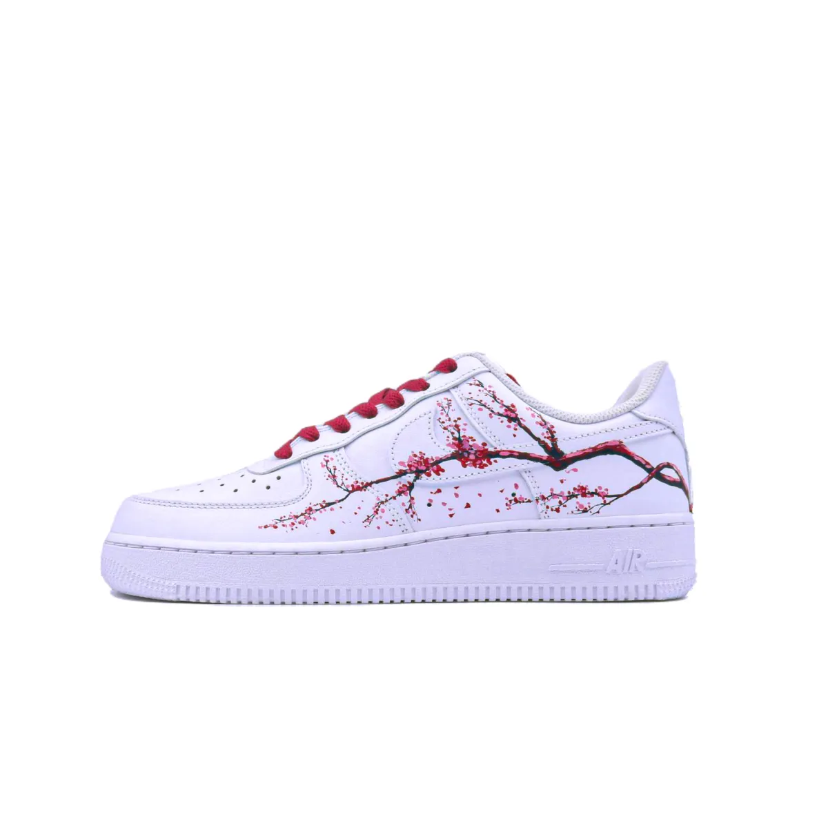 Nike Air Force 1 Slip Resistant, Abrasion Resistant, Breathable Low top Skateboard Shoes Unisex White Red