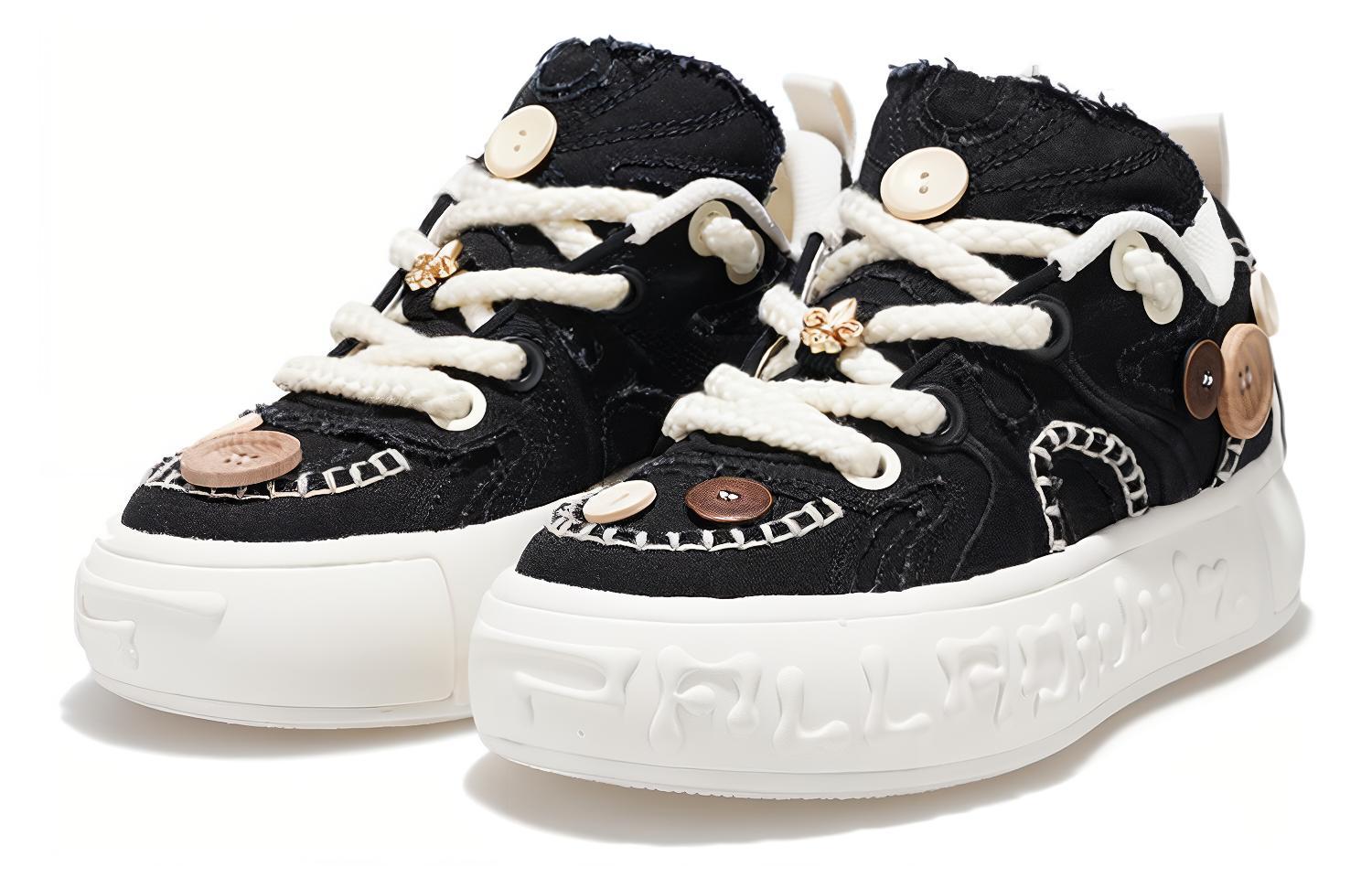 Palladium Button Shoes Abrasion Resistant Breathable Low top Skateboard Shoes Unisex Black