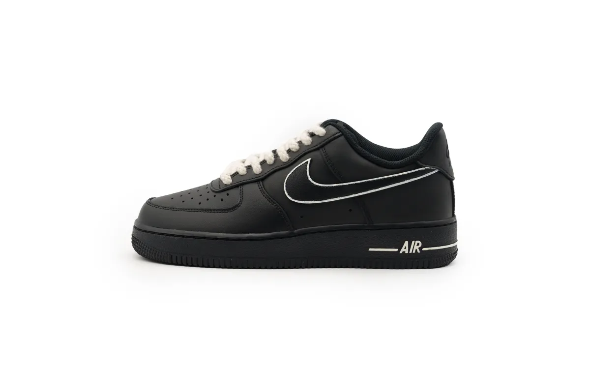 Nike Air Force 1 Fashion Coverage Slip Resistant Cushioning Low top Skateboard Shoes Unisex Black